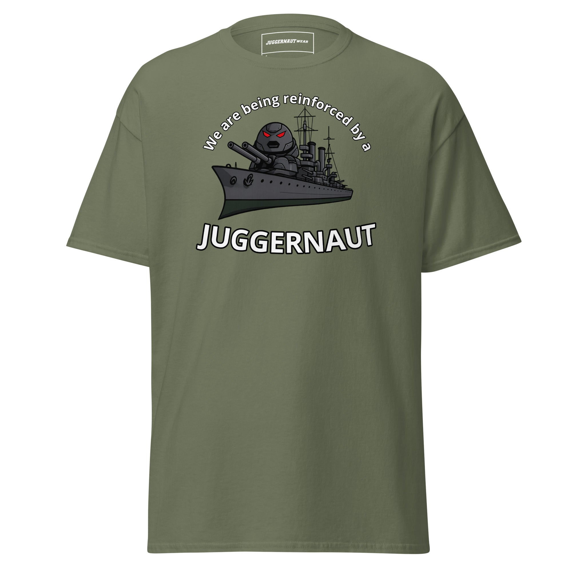 Reinforced by a Juggernaut classic tee