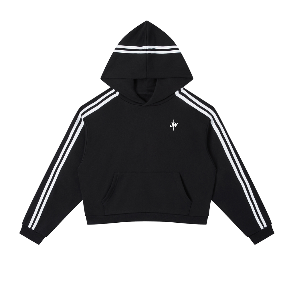 JW Stripe Cropped Hoodie