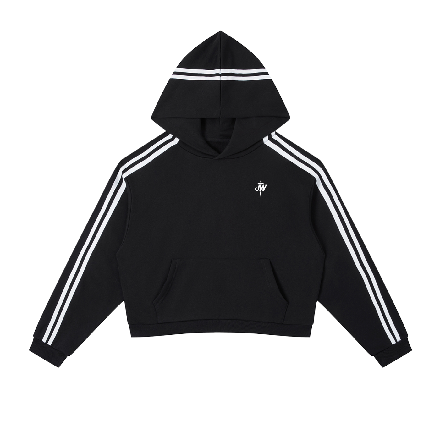 JW Stripe Cropped Hoodie