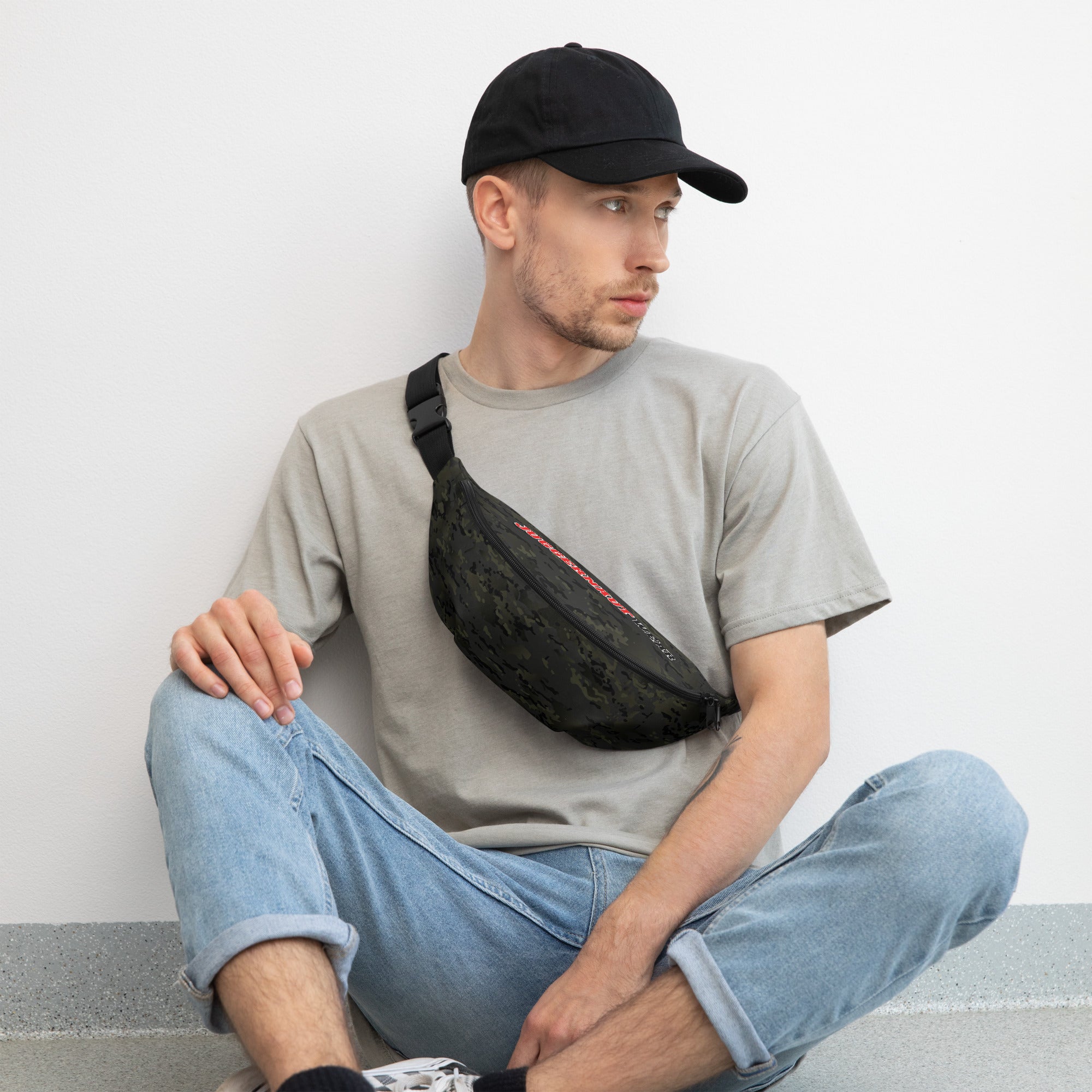 Black Camo Fanny Pack