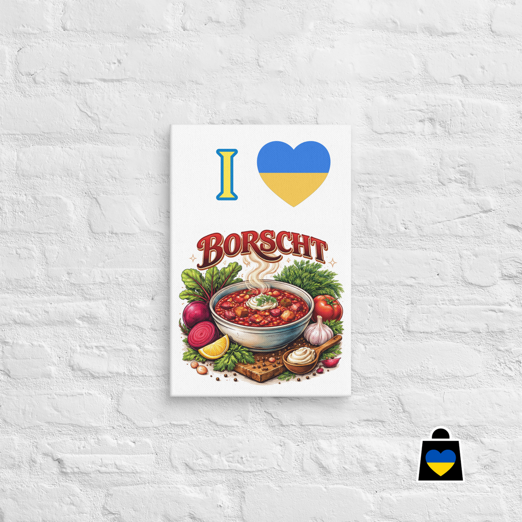 I heart borscht canvas